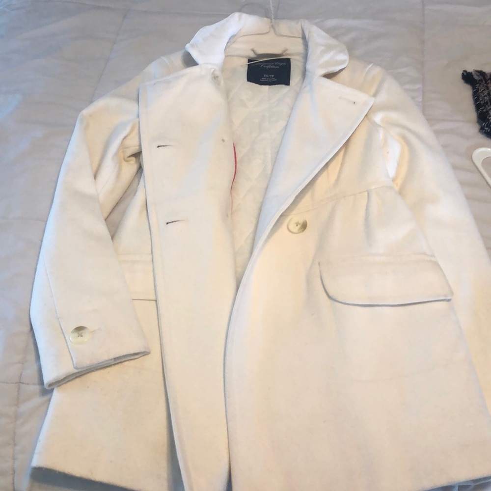 American Eagle white coat